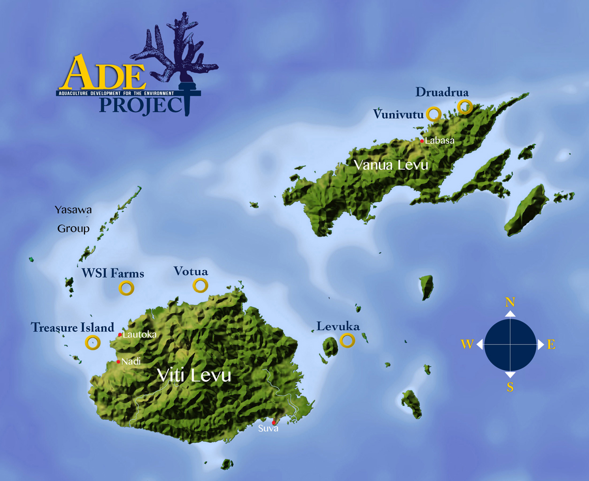 ADE Project Fiji Coral Farm Map